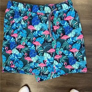 Men’s med swim trunks with shorts inside